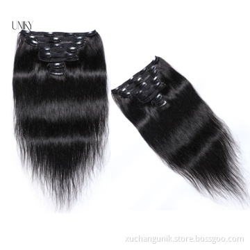 Wholesale Top clip in hair extension drop shipping cuticle aligned Raw virgin 12A brazilian Hair 100 remy human hair extensions